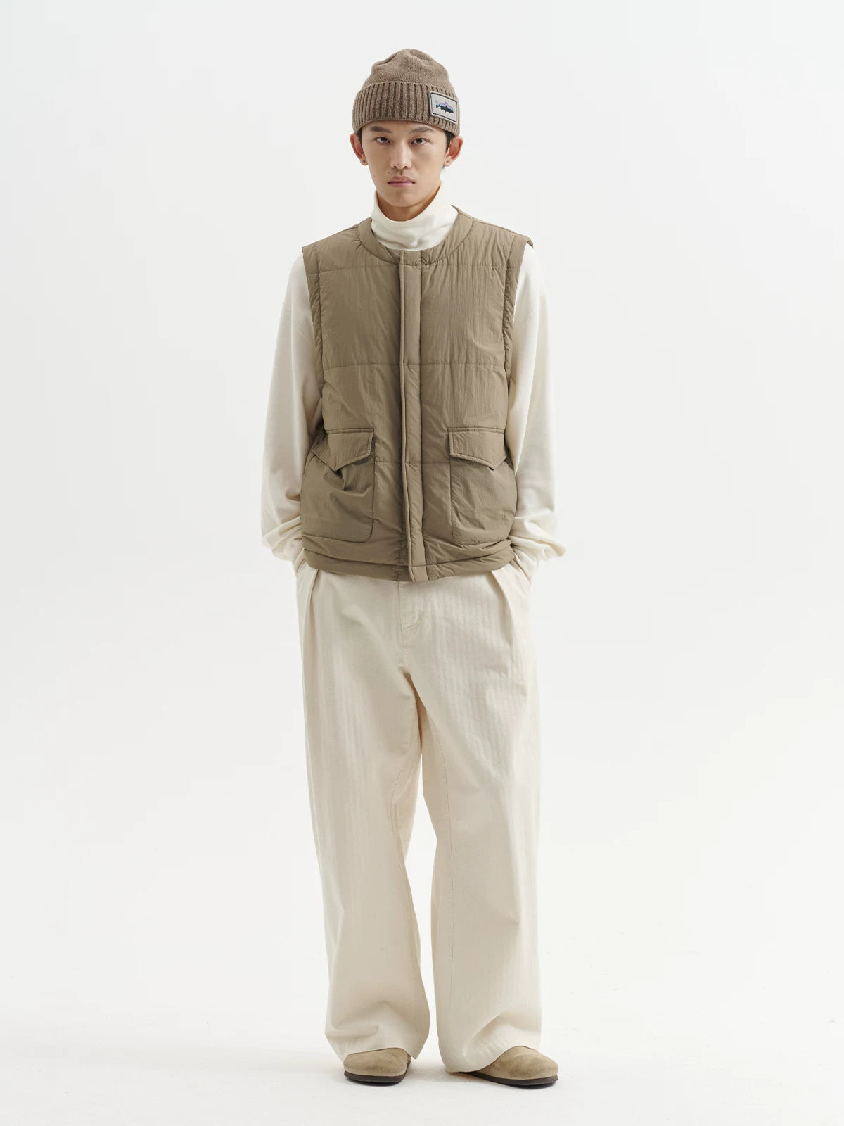 BUTTBILL New Shirley Cotton Crew Neck Cotton Jacket Vest