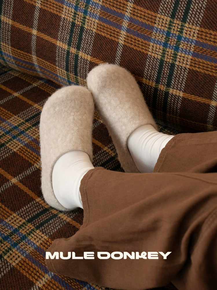 Donkey Fleece Outer Wear Versatile Warm Fluffy Shoes