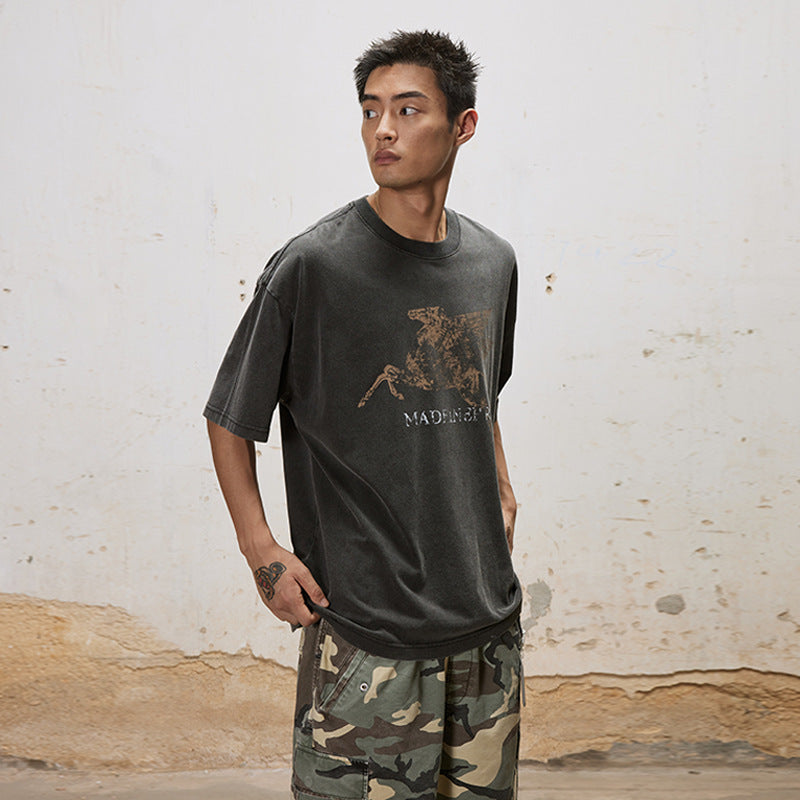 UNF old washed destruction cracking tee