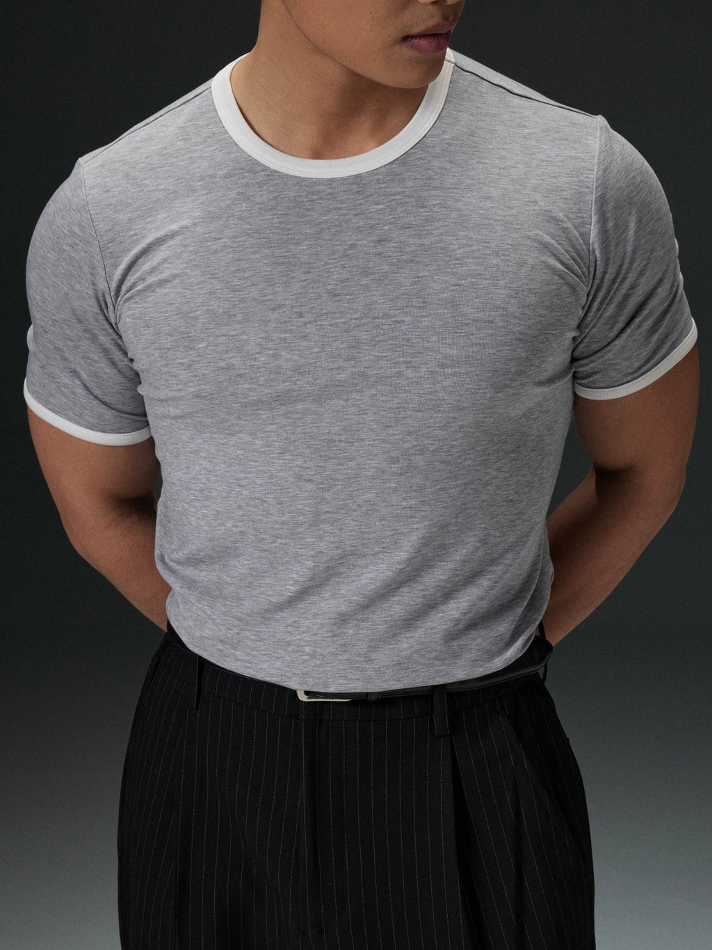 AFTERGLOW Contrast Rib Slim Commuter TEE
