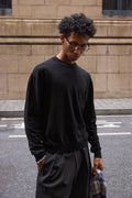 VLABMADE Slack Crew Neck Pocket Long Sleeve Sweater