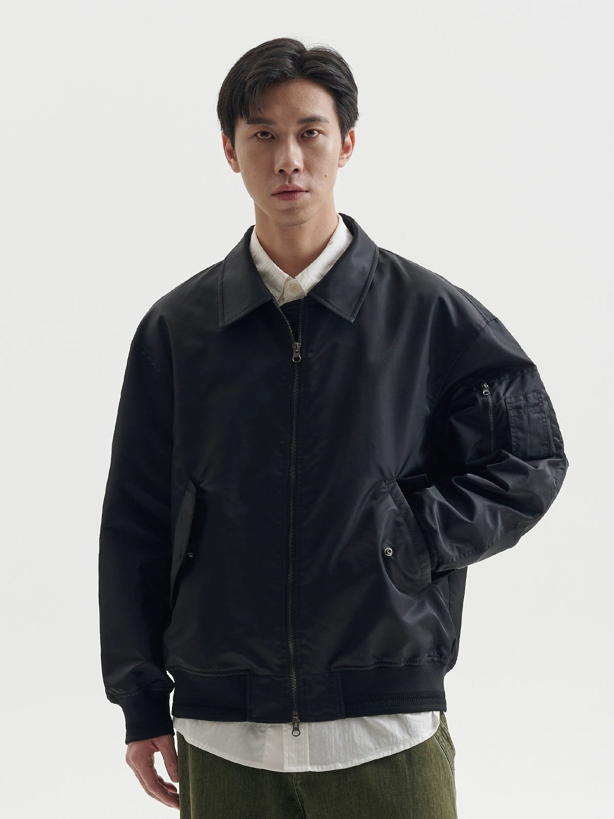 BUTTBILL Vintage Loose Silhouette Flight Jacket