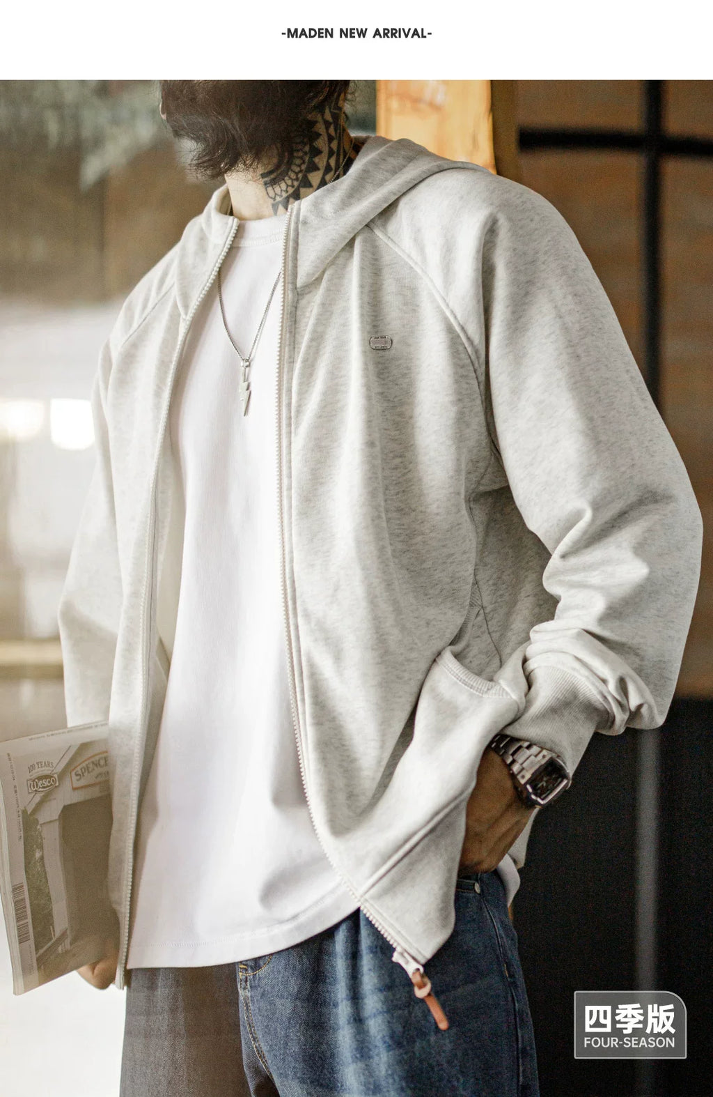 Madden Casual Hooded Fleece Cardigan Sweater