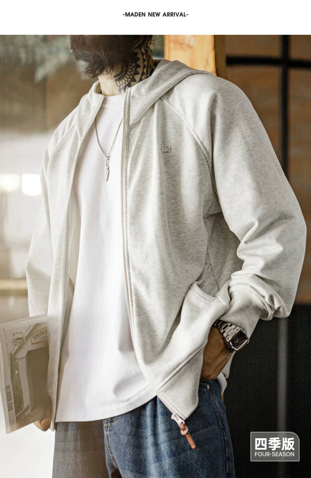 Madden Casual Hooded Fleece Cardigan Sweater