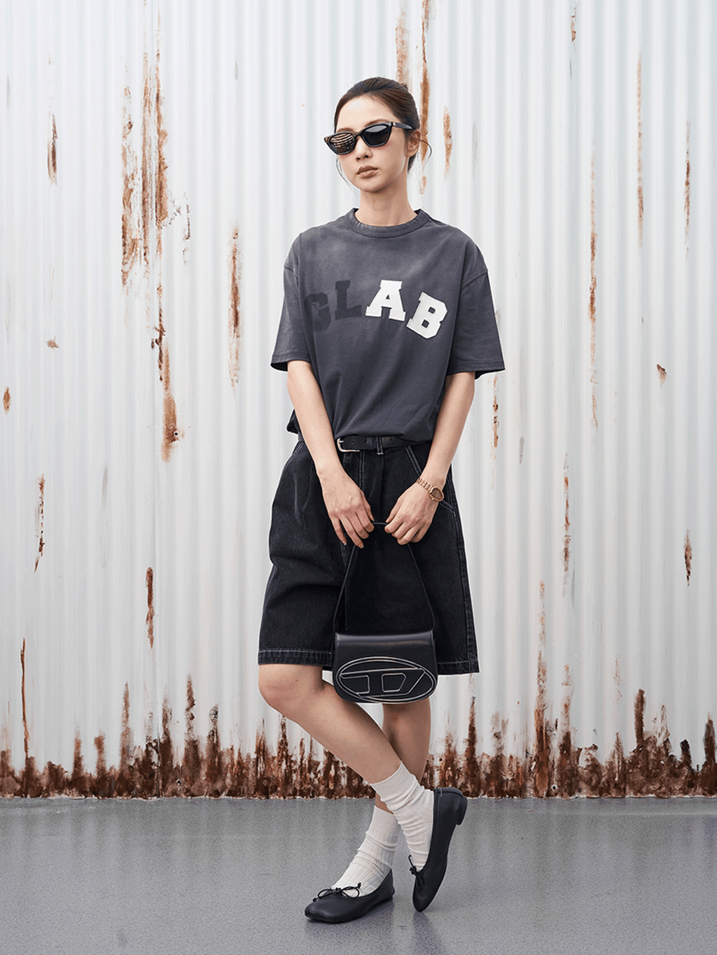 GOODLIVABLE Retro Micro Loose Versatile Casual Tee