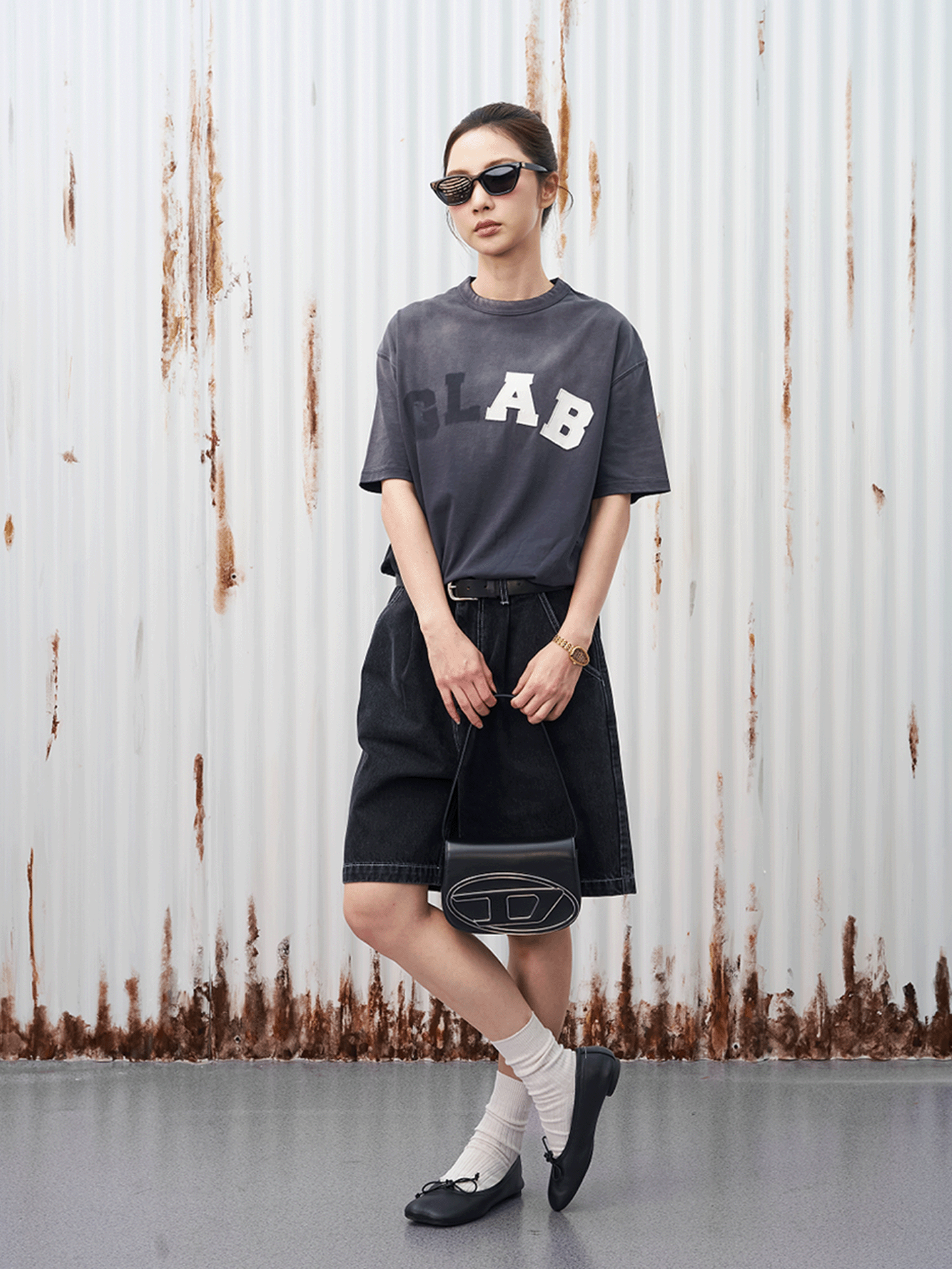 GOODLIVABLE Retro Micro Loose Versatile Casual Tee