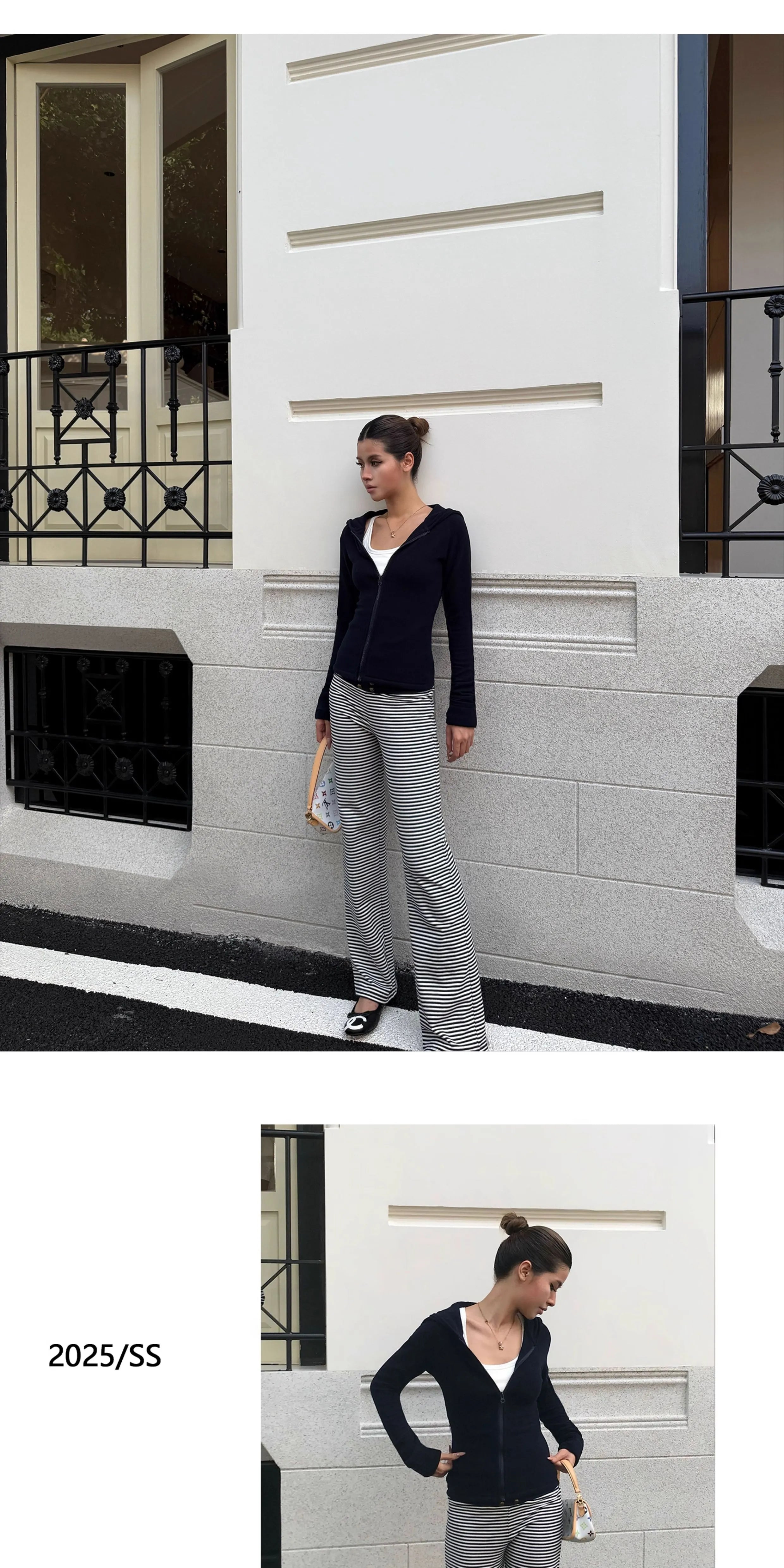 Audwyn Vintage Splicing Pocket Low Waist Straight Pants