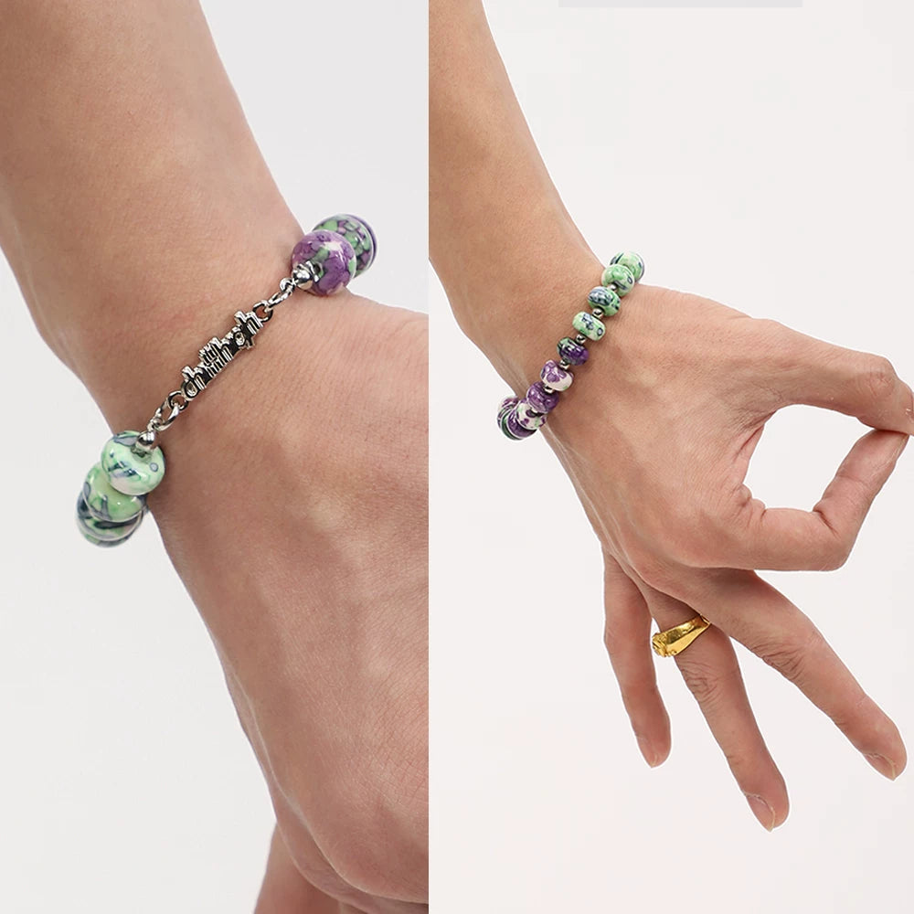 ChillHigh Vintage Cracked Bead Stone Bracelet