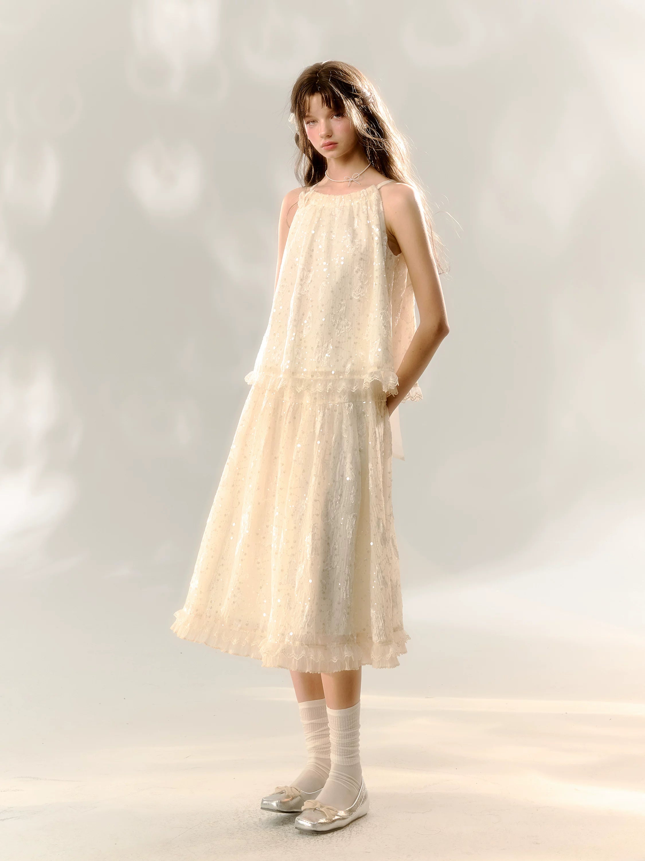 SunsetPark Butterfly Lace Neck Set