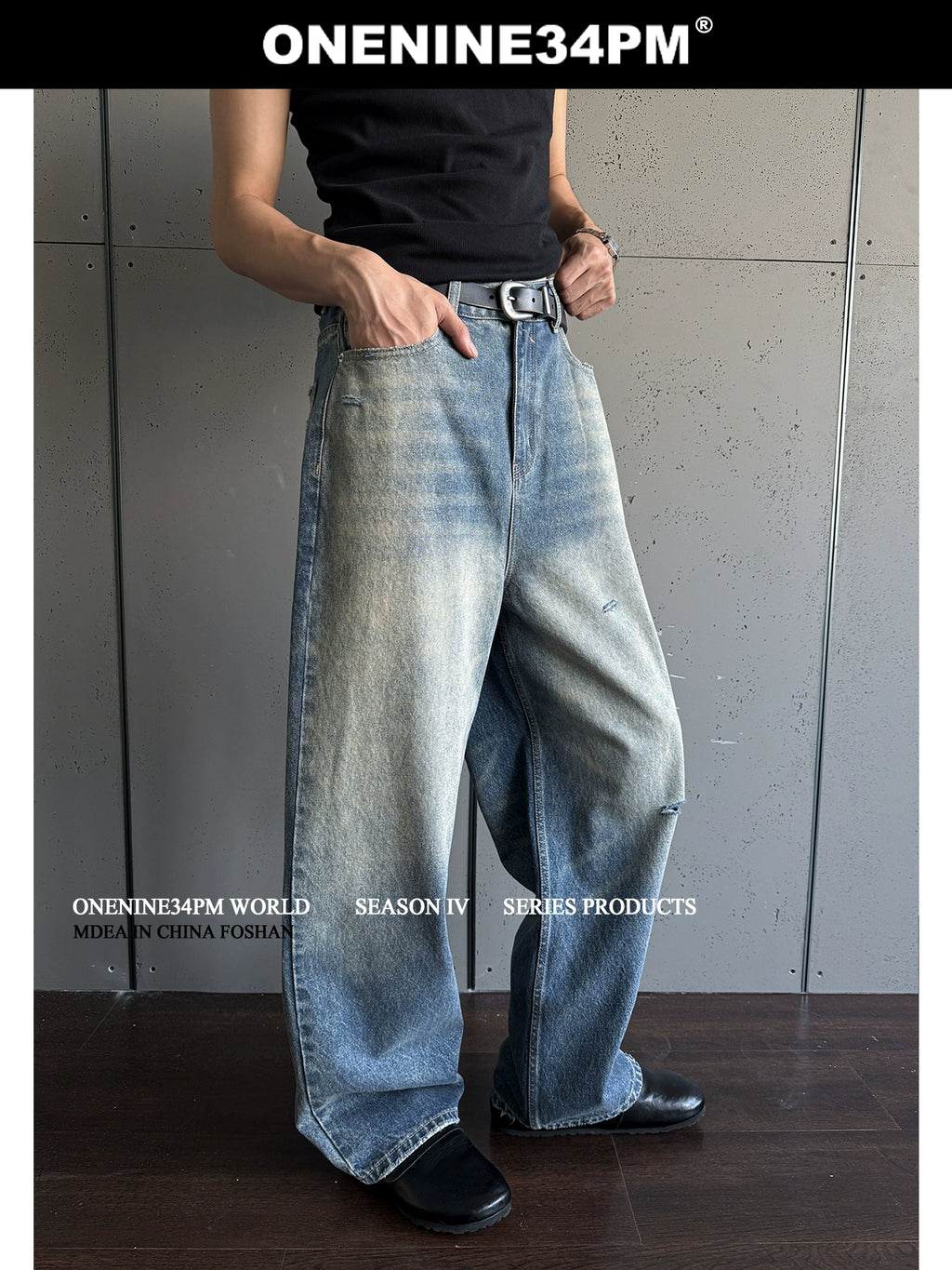 ONENINE34PM Cut Straight Jeans