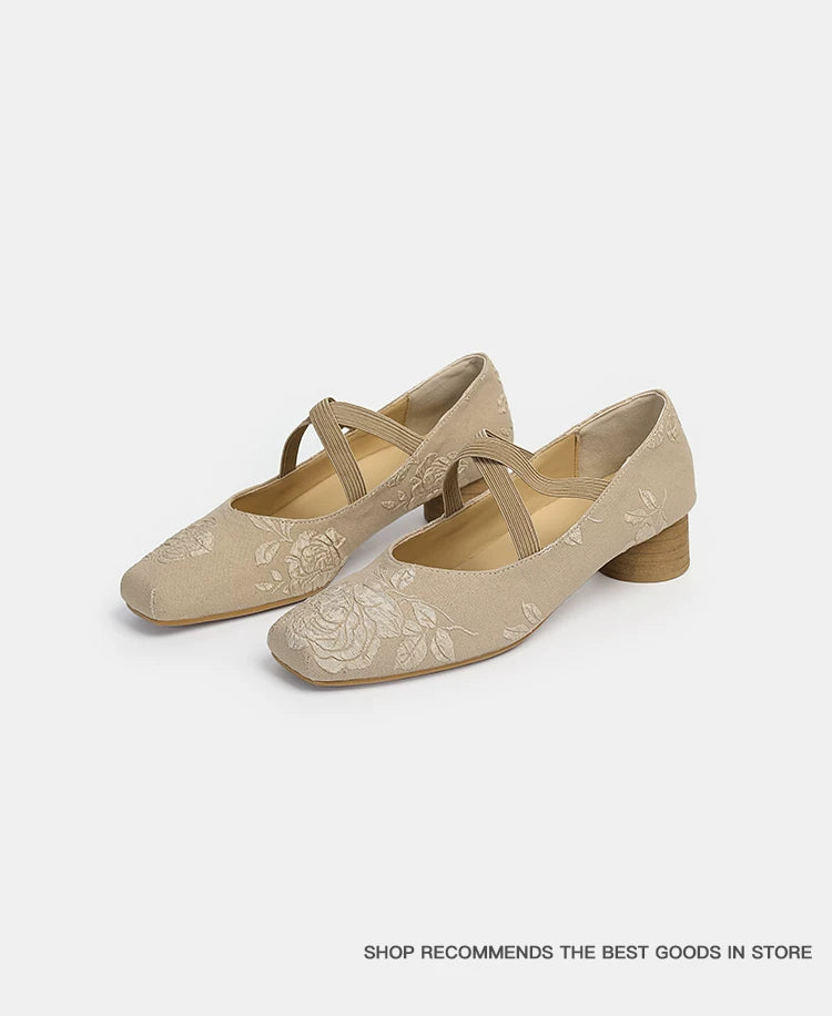CHRNDXEE Vintage Cross Ballet Shoes