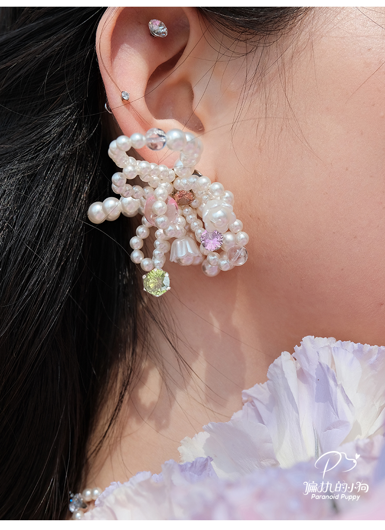 ParanoidP Pearl Flower Macaron Earrings