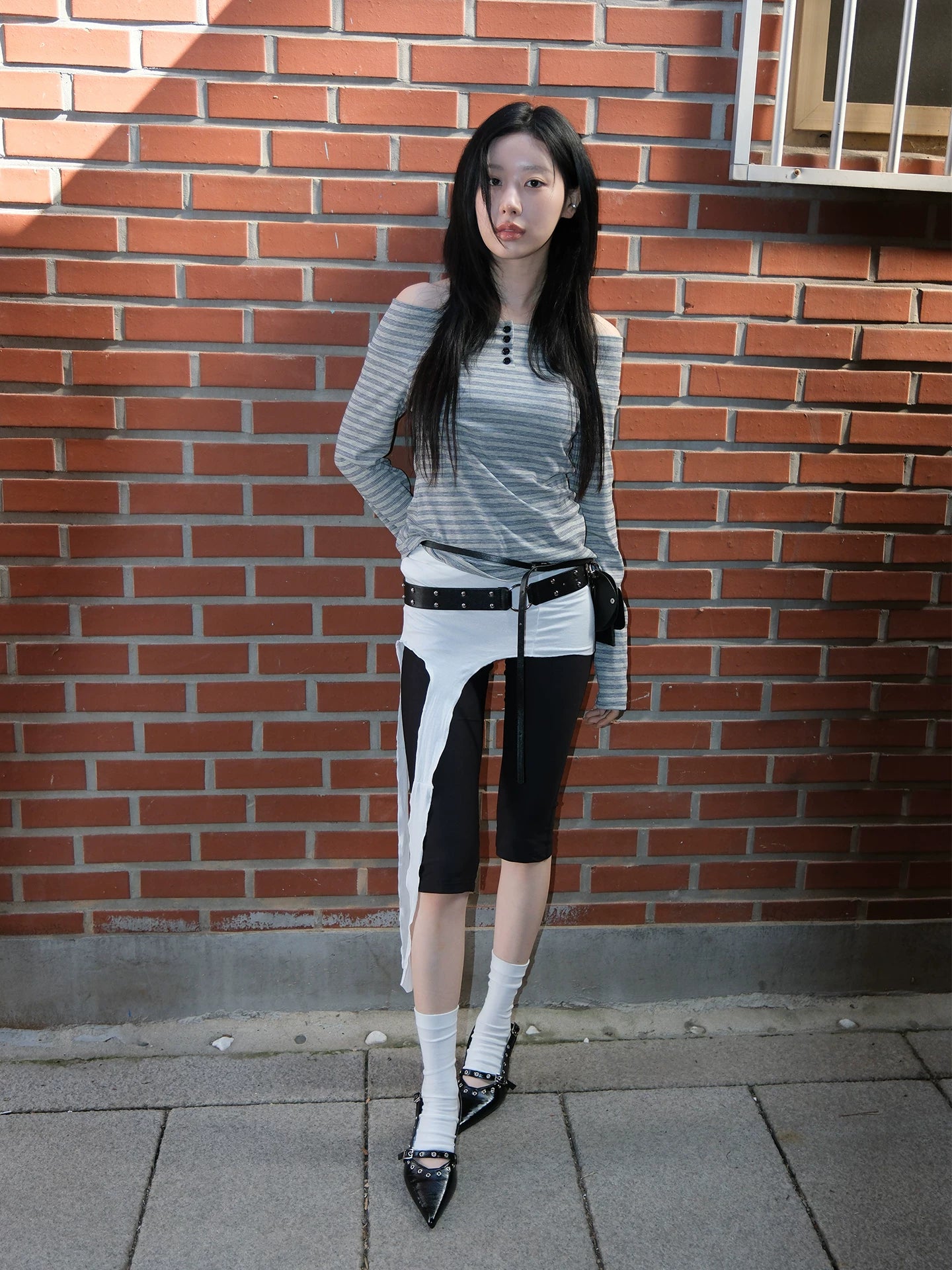 Mooreyu Pointed Belt Buckle Temperament Versatile High Heels