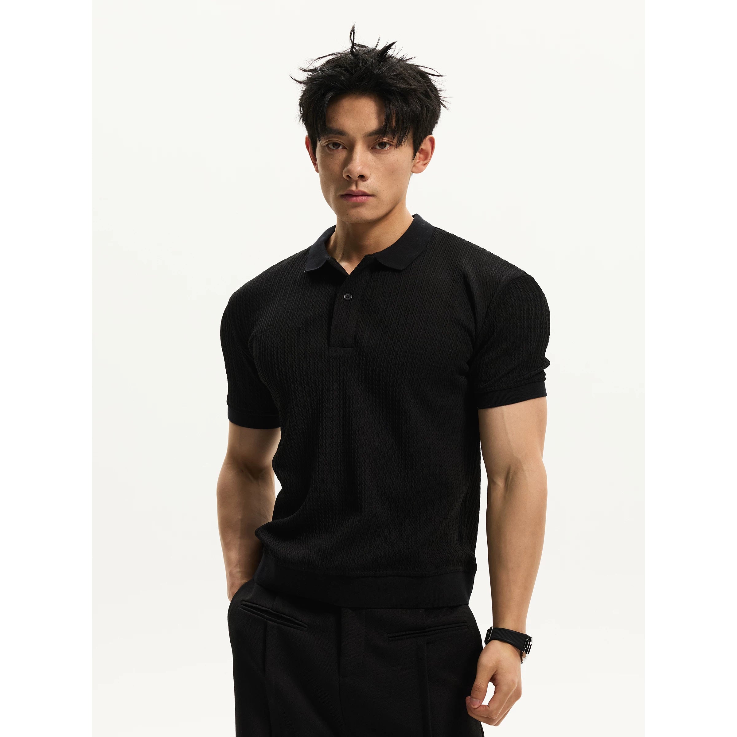 DAY NY Retro Casual Straight-shouldered POLO Shirt