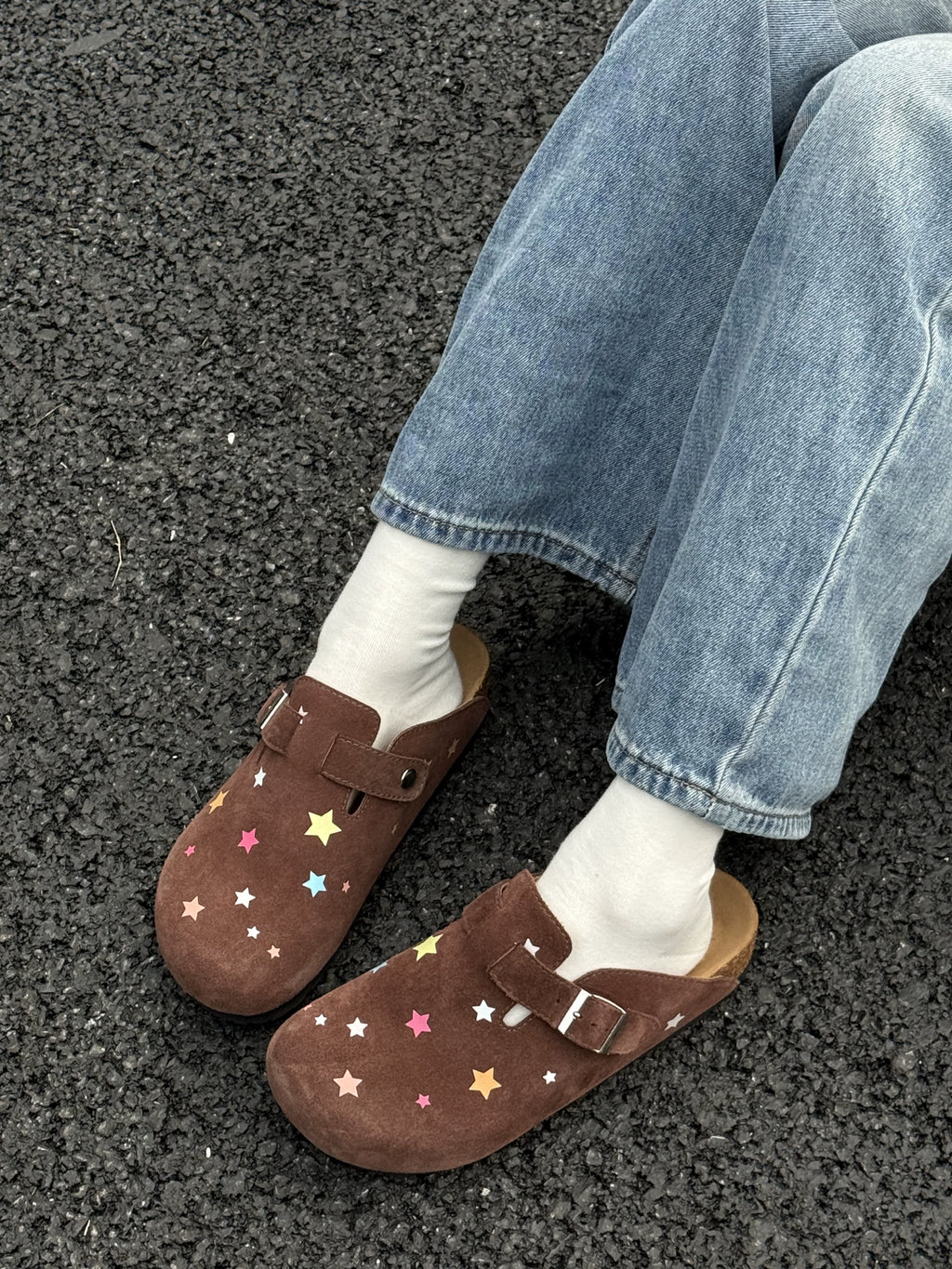 Cat & Sofa Colored Stars One Pedal Outside Wear Versatile Bag Head Cool Slippers