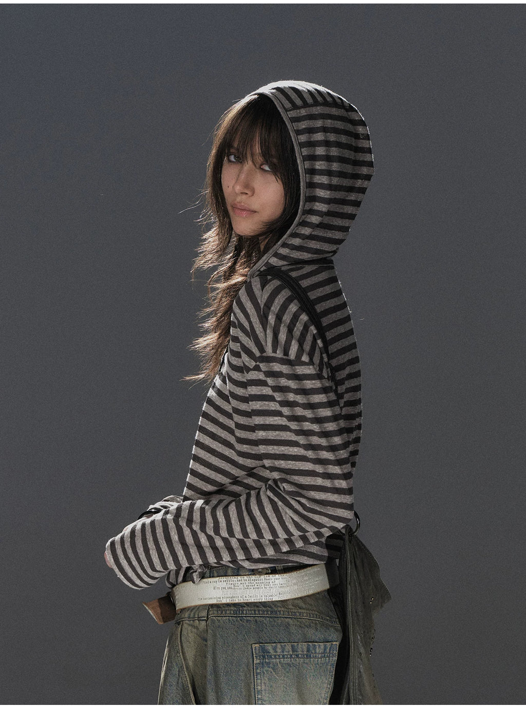 WearAndtear Striped Lightweight Hooded Long Sleeve