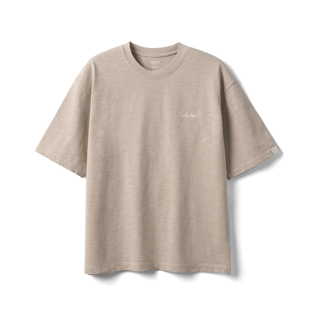 SIMWOOD Embroidery Casual Versatile Tee