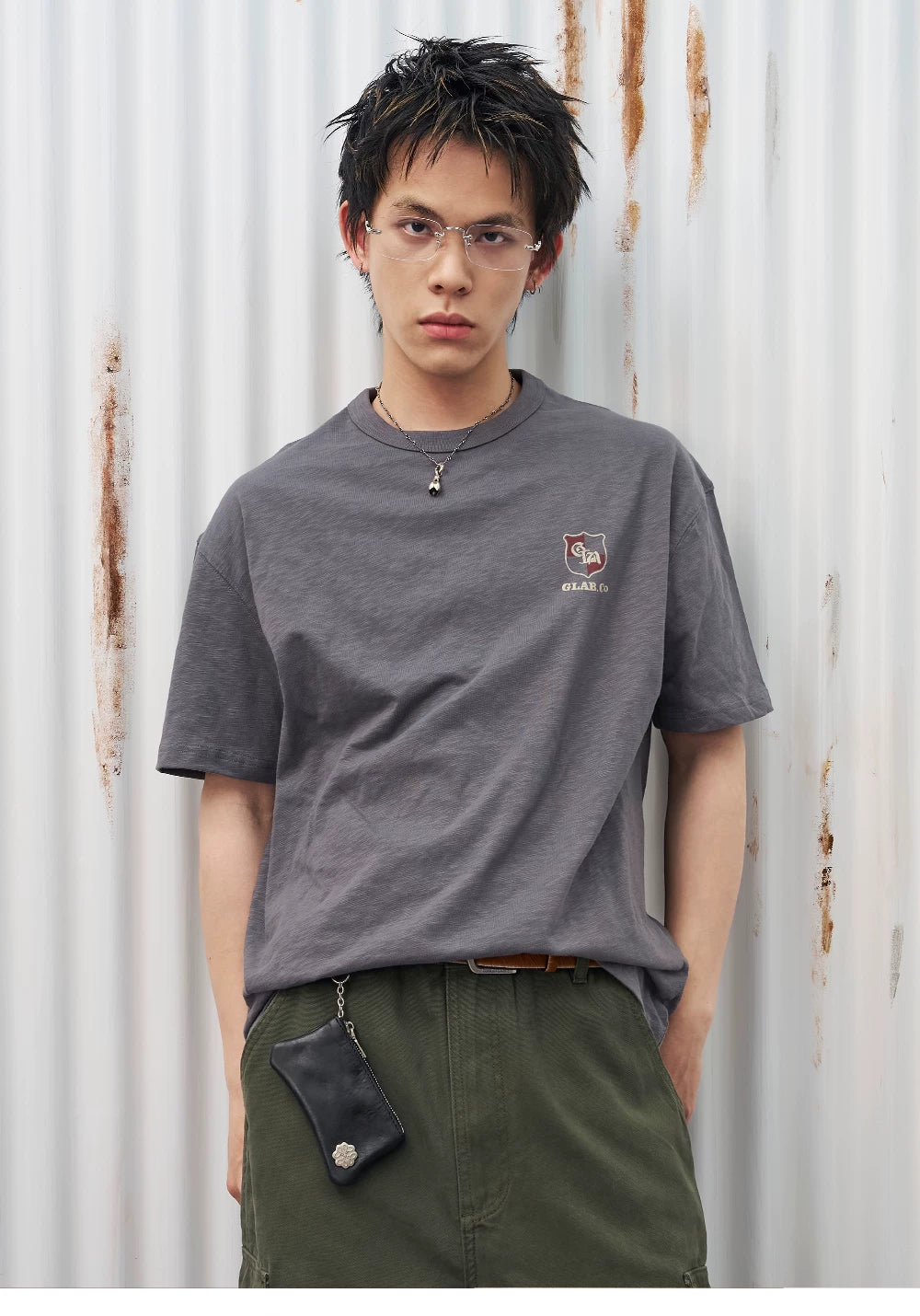 GOODLIVABLE Retro Letter Print Casual Tee