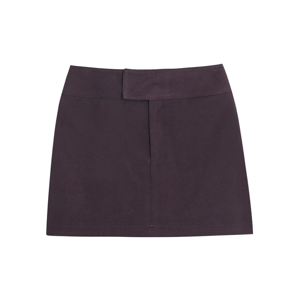 LLROGE Purple Shirt Top + A Pendulum Short Skirt Set