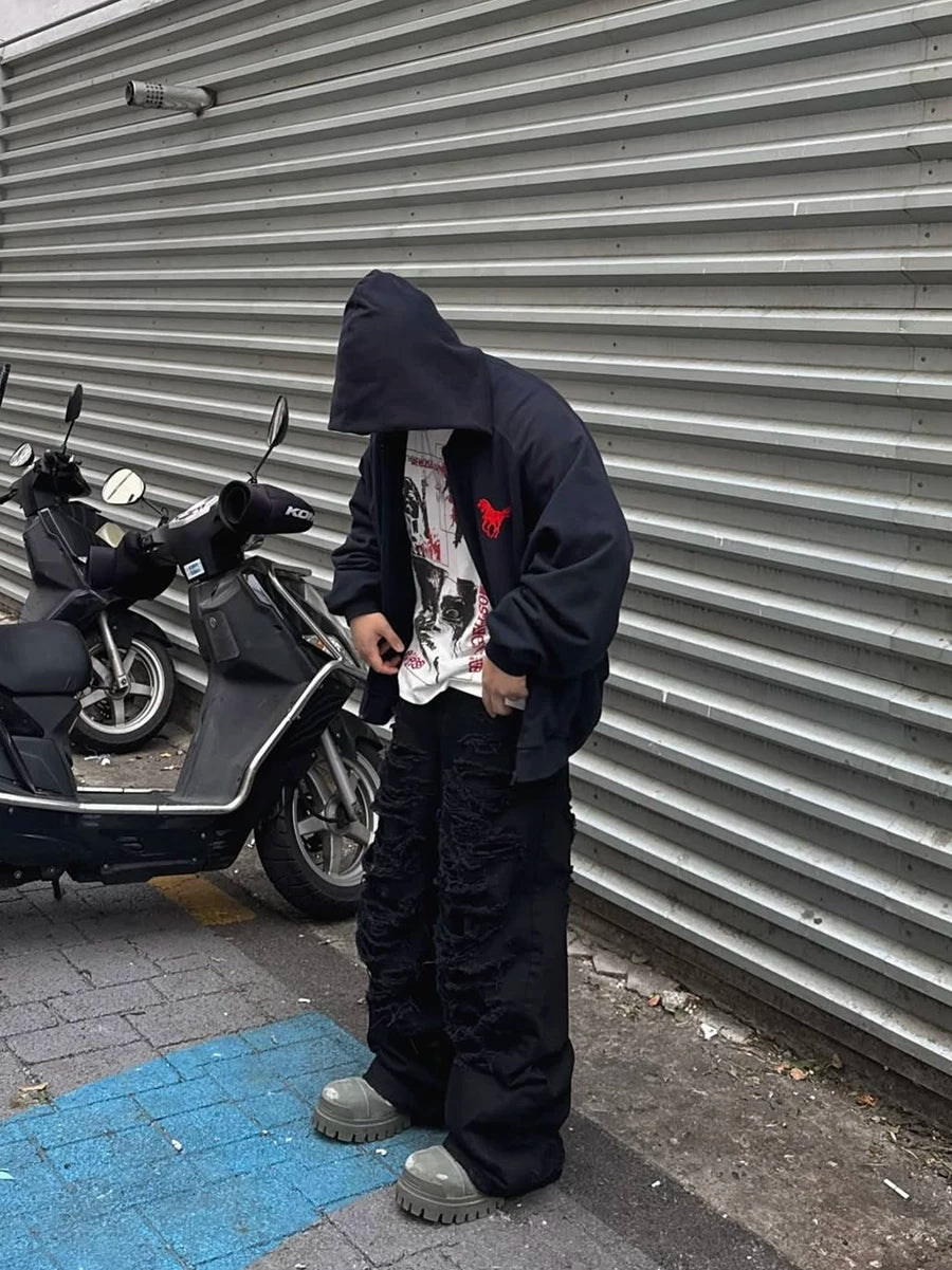 FTS War Horse Embroidered Loose Hooded Jacket