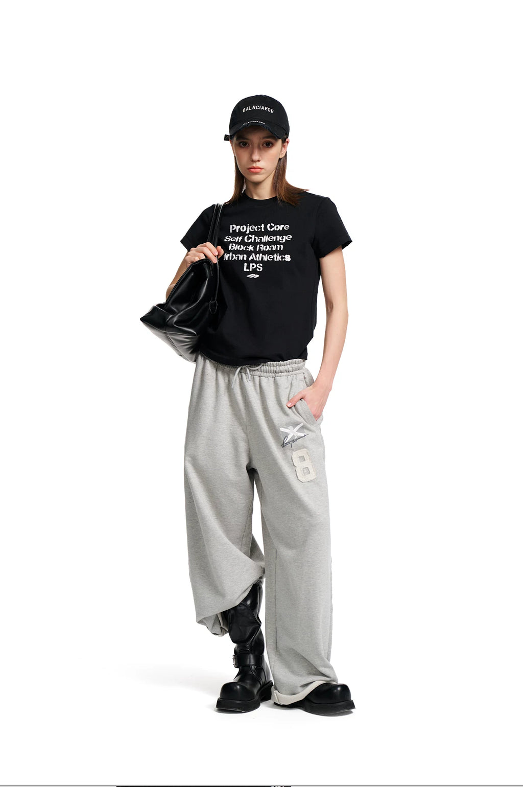 Loopsoon Letter Print Loose Casual Tee