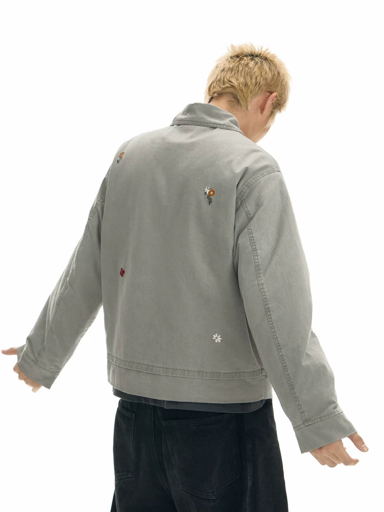 TGNS Small Flower Embroidered Short Tooling Jacket