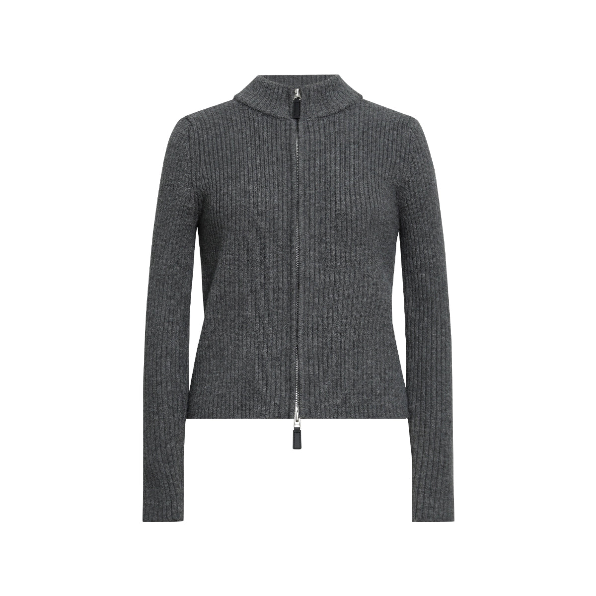 FUNKYFUN Pit Strip Texture Stand-up Collar Slim-fit Knitted Jacket