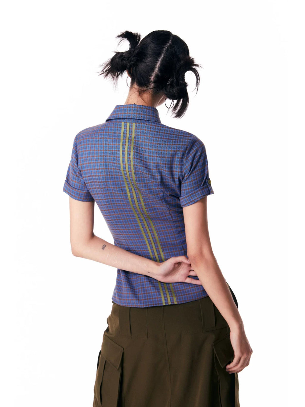 JIKOO Plaid Lapel Shirt