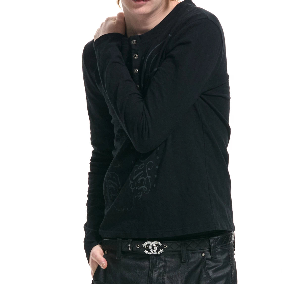4AM Single Break Slim Fit Henry Neck Long Sleeve
