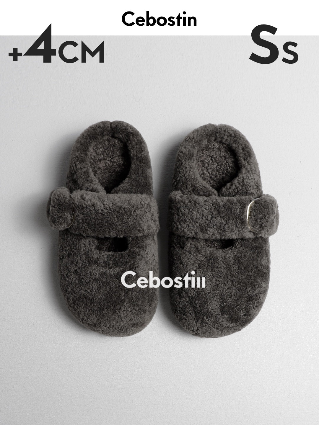 Cebostin Heightened Platform Wool One-pedal Muller Shoes