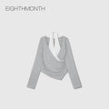 EIGHTHMONTH Splicing Fake Two Pieces Neck Long Sleeves