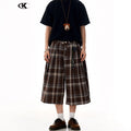 11KN Retro Plaid Loose Cropped Shorts