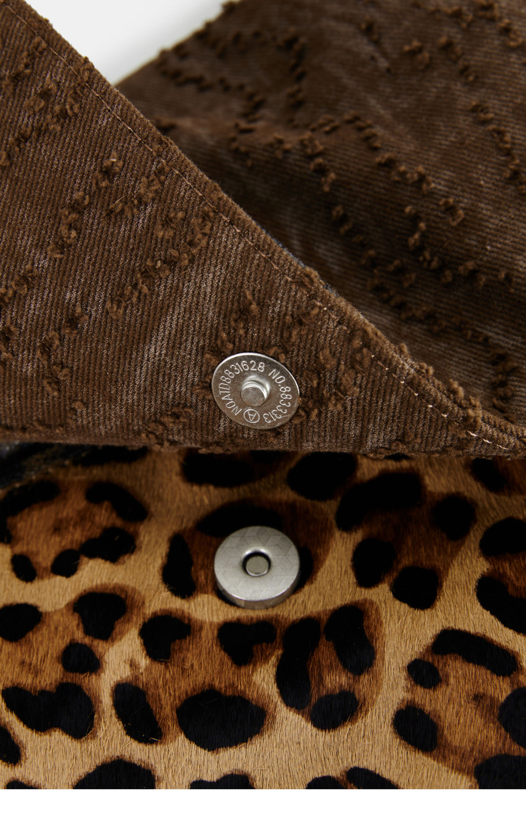 DirtySix "rahrah! Jaguar!" Ah Leopard messenger cow fur bag