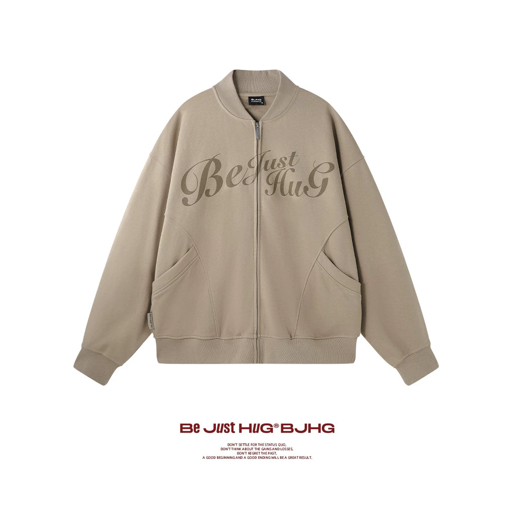 BJHG Design Sense Baseball Knitted Cardigan Jacket