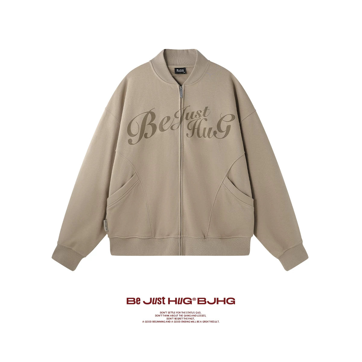 BJHG Design Sense Baseball Knitted Cardigan Jacket