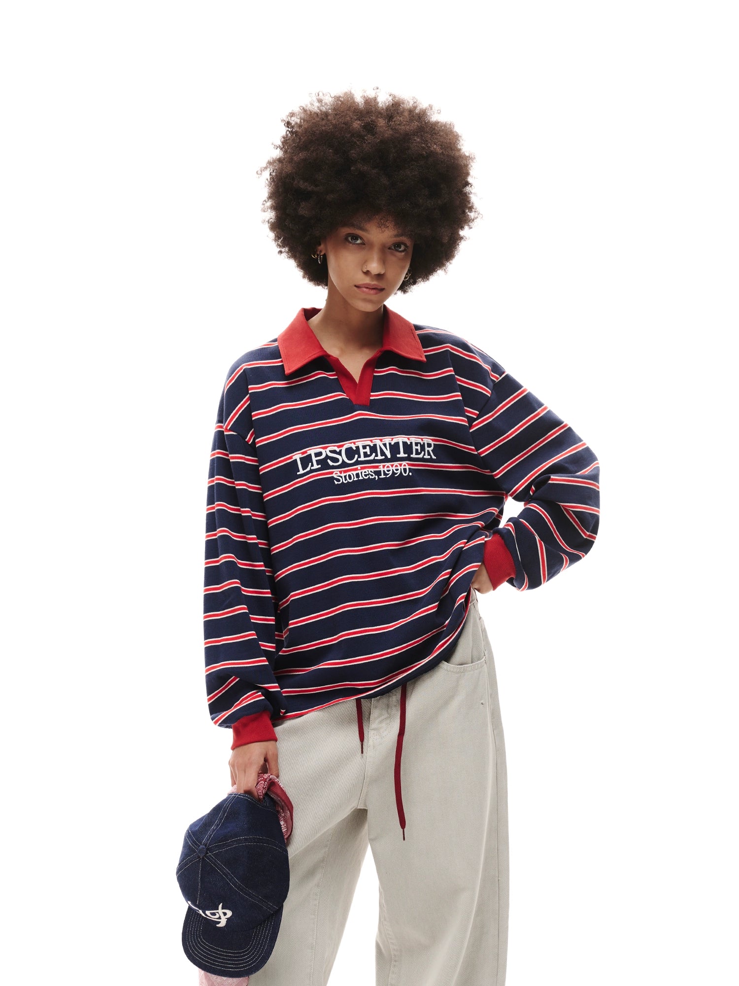 Loopsoon Vintage Striped Contrasting Polo Shirt