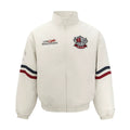 STK Badge Stitching Vintage Embroidered Contrasting Striped Jacket