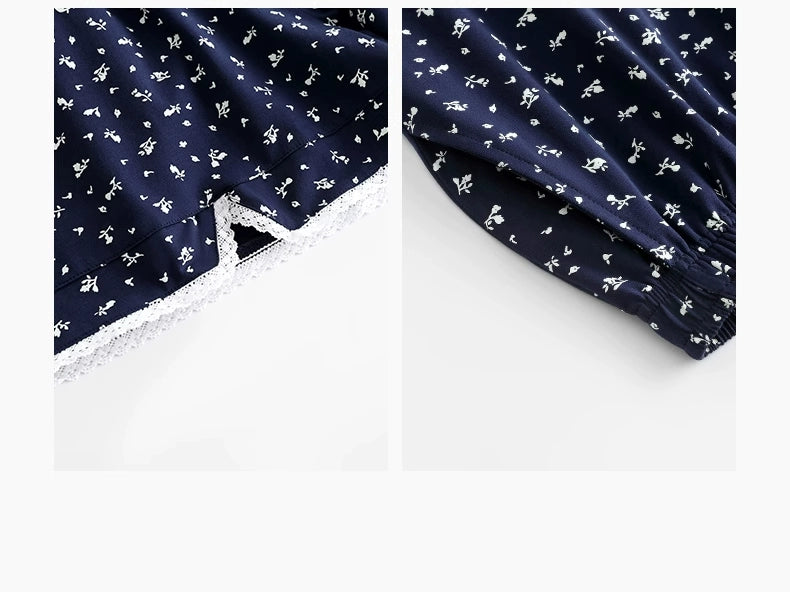 Yuenei with Chest Pad Small Floral Home Suspender Shorts Vest