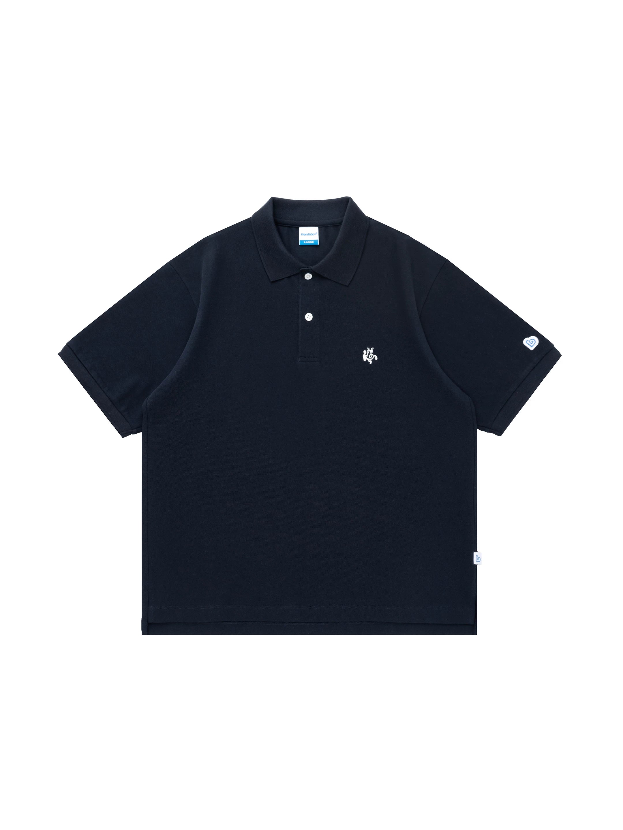 BENT IDEA Embroidered Simple Polo Shirt Tee