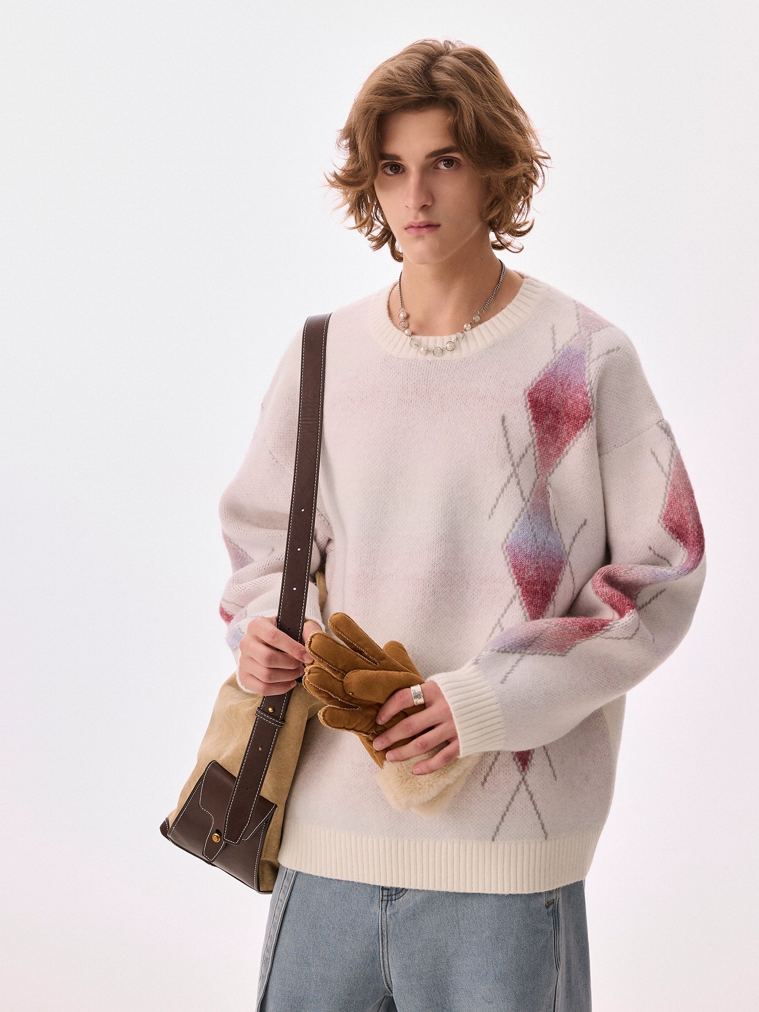 CHOR Lazy Style Plaid Knitted Sweater