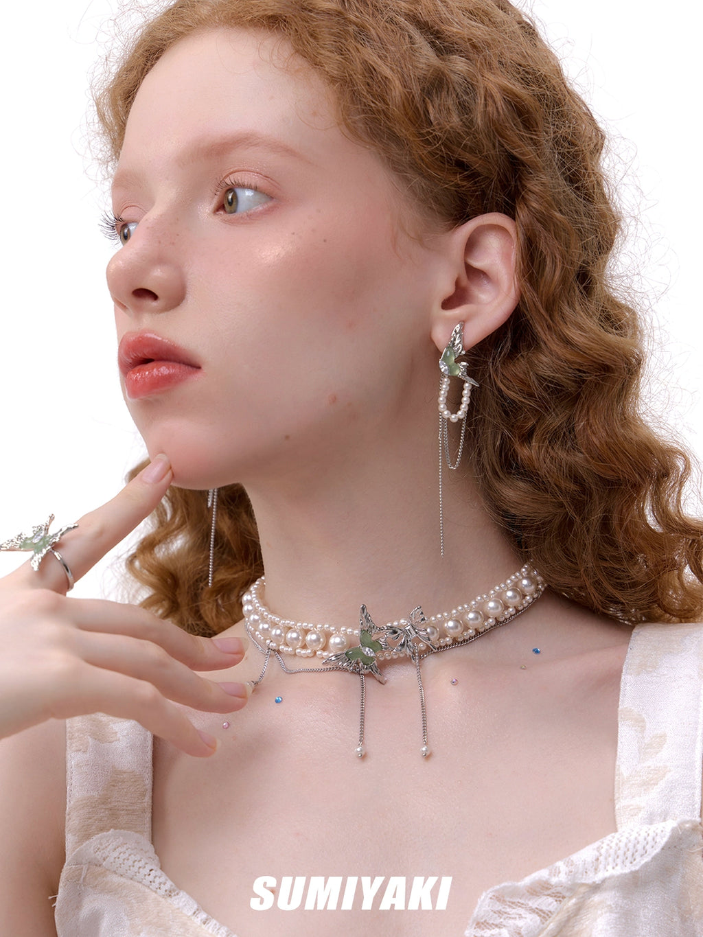 SUMIYAKI Butterfly Pearl Earrings