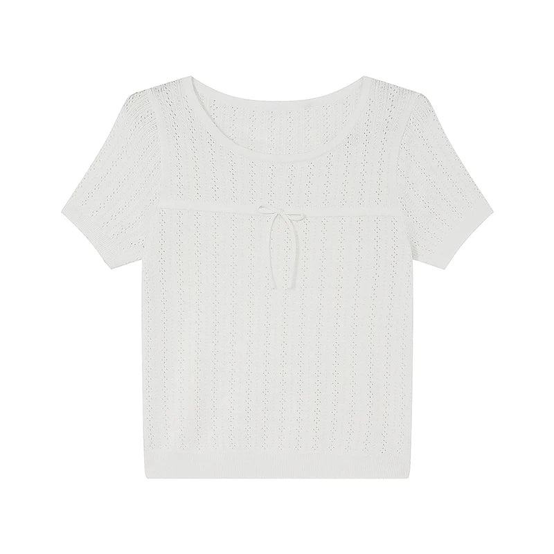 KANO Bow Hollow Knit Tee