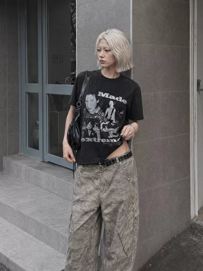 EME Band Print Loose Casual Tee