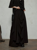 SUNYVONNE Irregular Double-layer Streamer Drape Wide-leg Pants