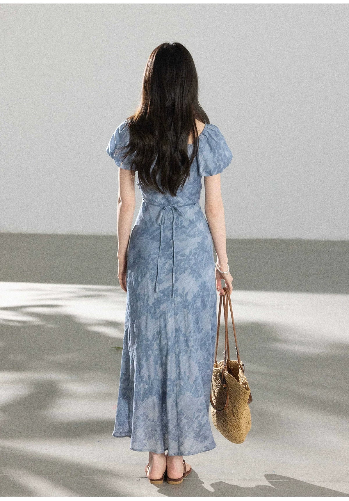 TYANG Retro Jacquard Waist Dress