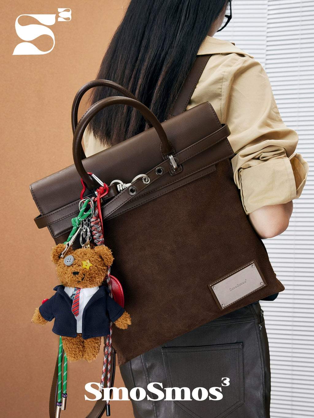 SmoSmos Suede Commuter Backpack