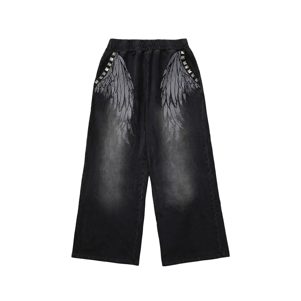 NumbAsia Wing Print Rivet Sweatpants