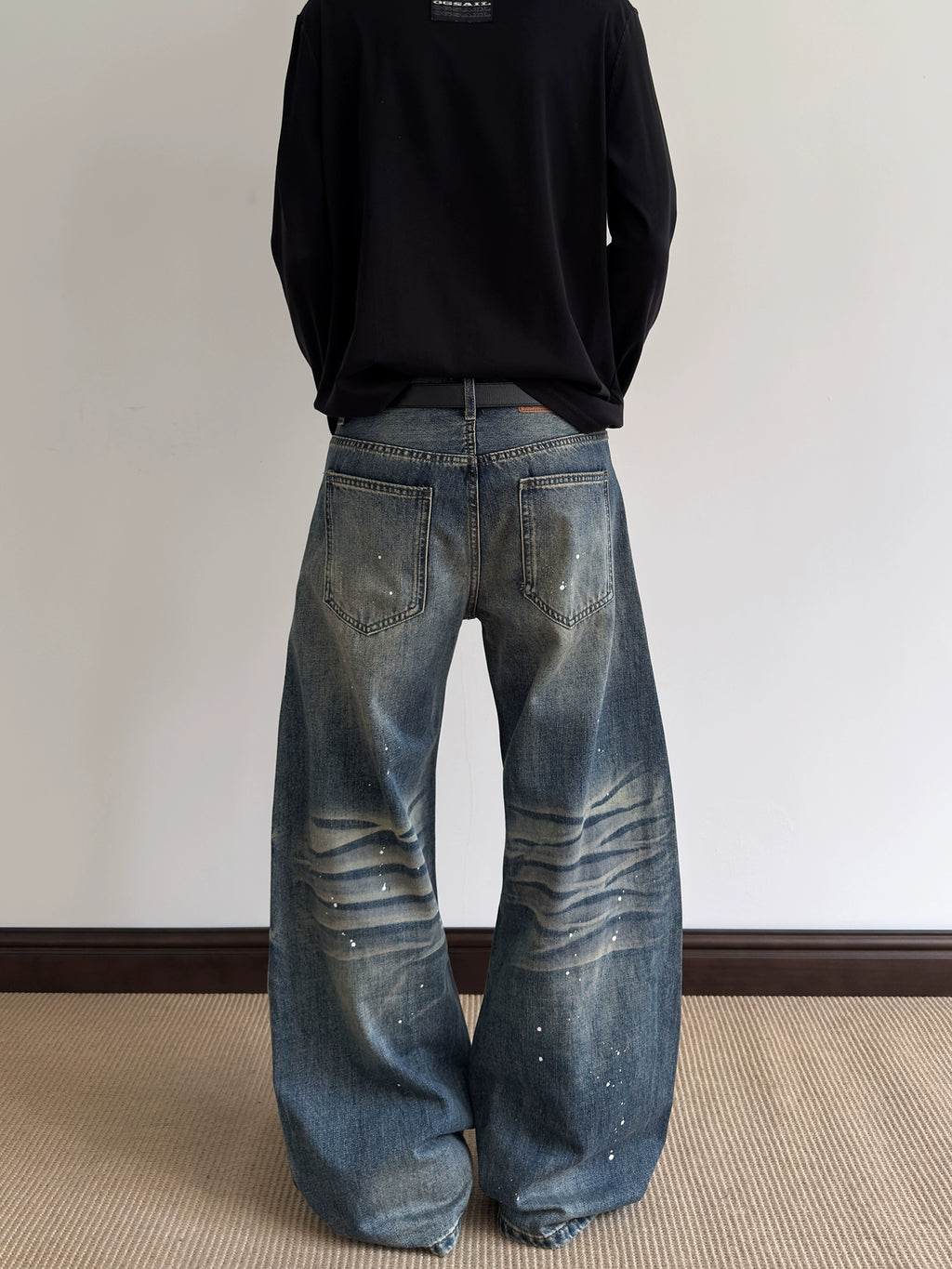 A PUEE Retro Cat Whisker Splash Jeans