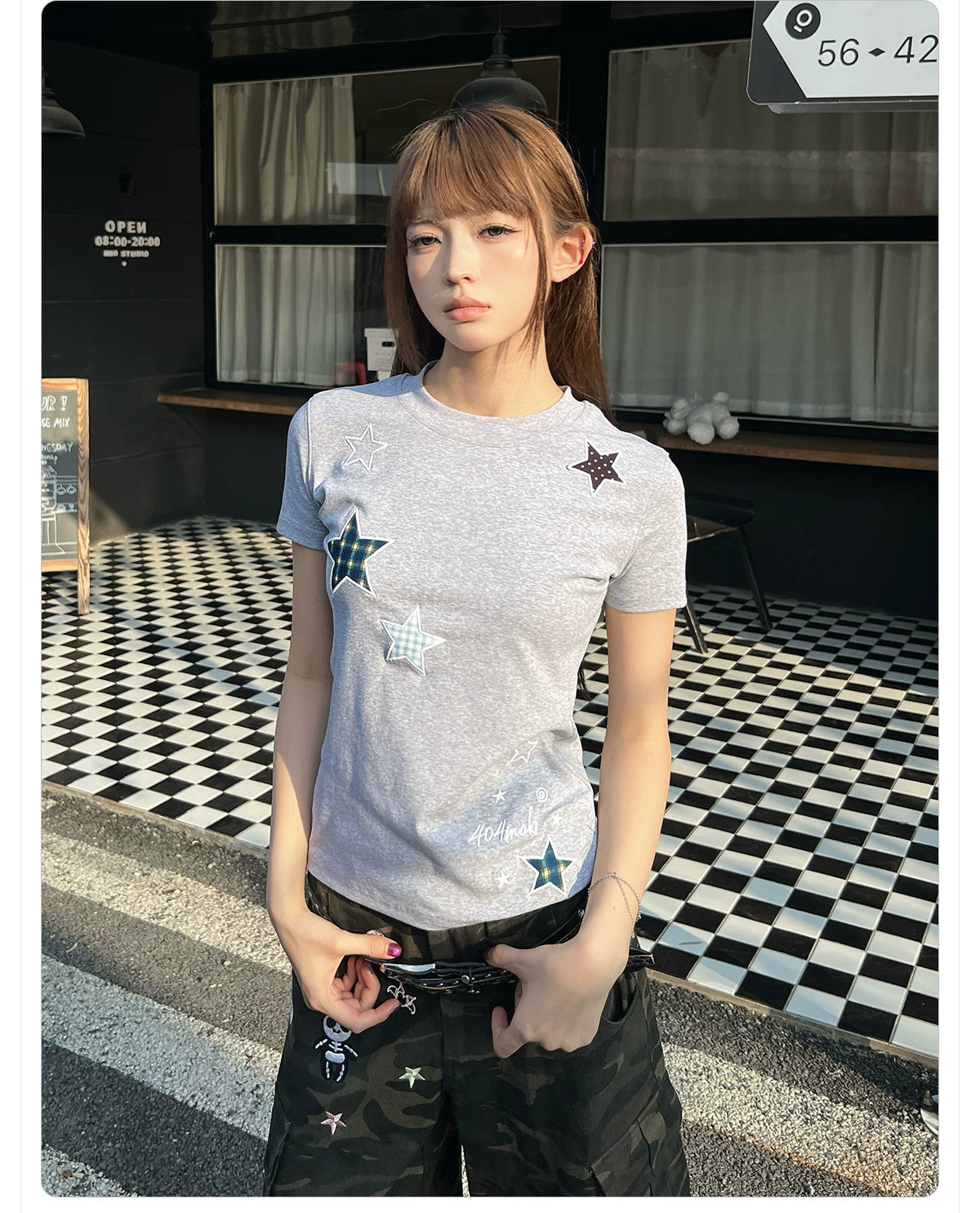 404MOB Front Shoulder Slim and Thin Short Tee