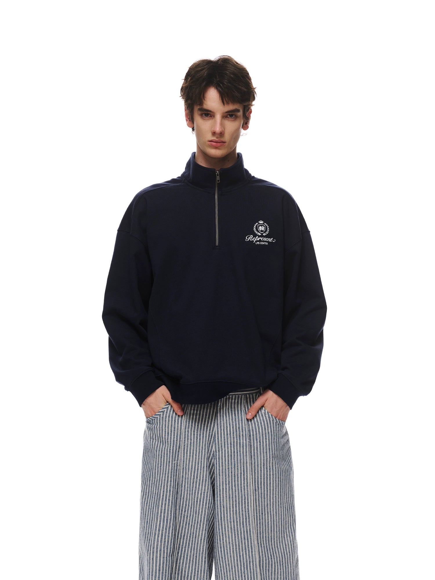 Loopsoon Vintage Half Zip Stand-Up Sweater